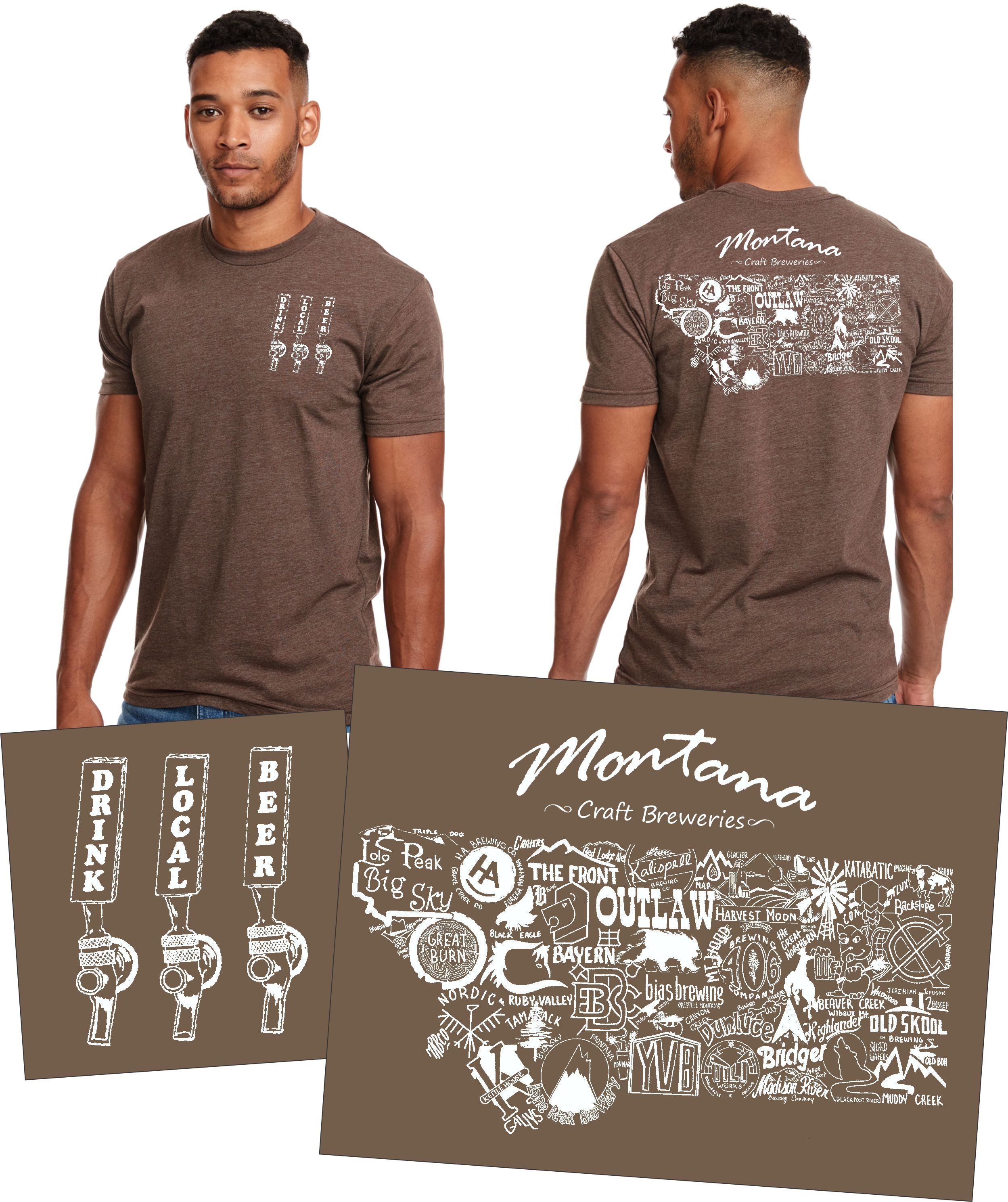 "Drink Local Beer" Montana Brewery Tee