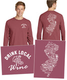 "Drink Local Wine" New Jersey Long Sleeve Tee