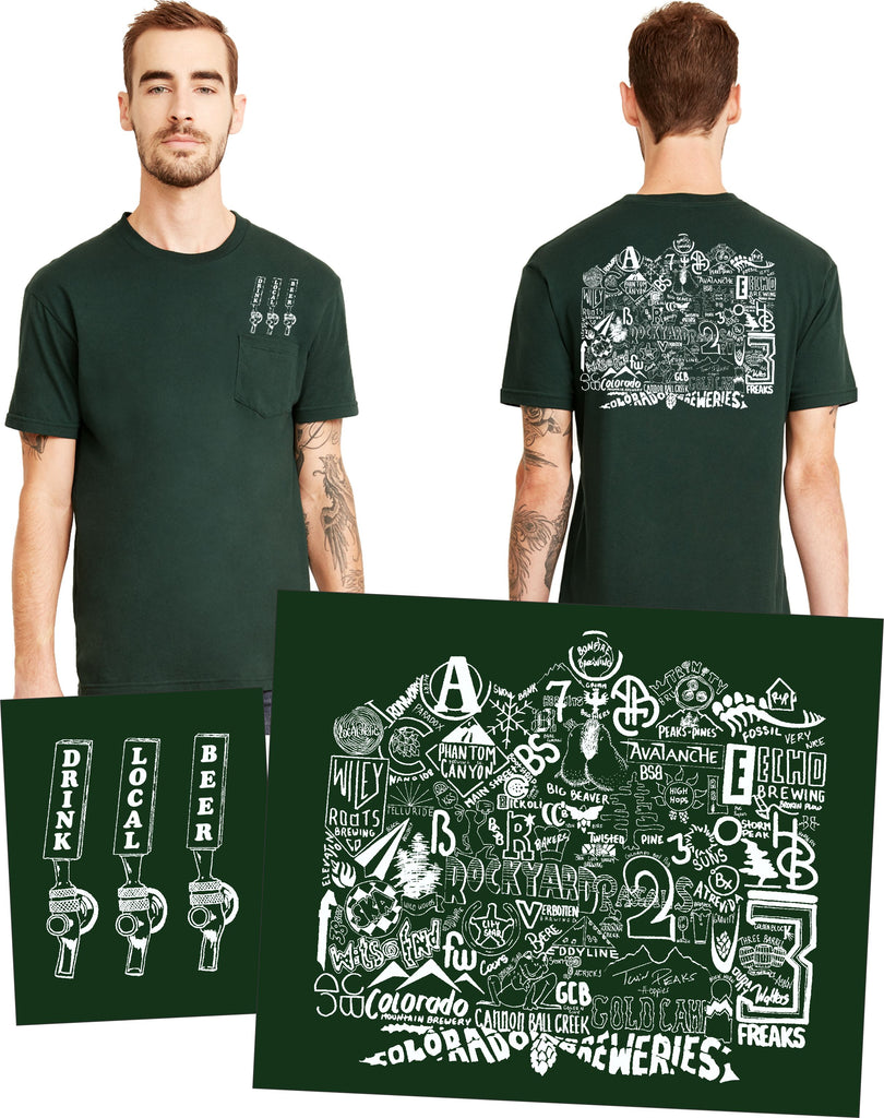 "Drink Local Beer" Colorado Brewery Tee