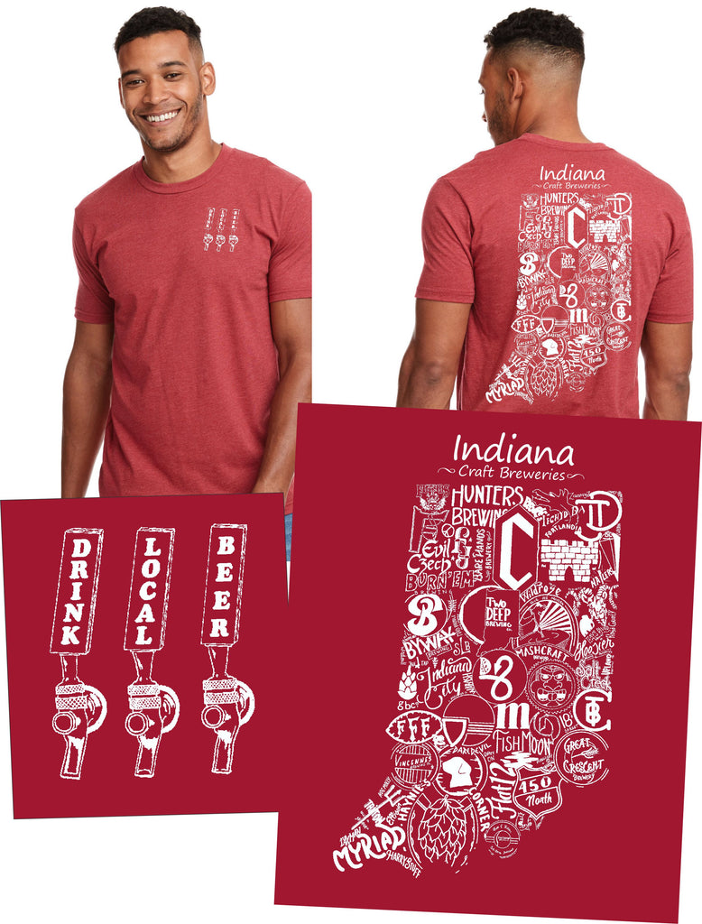 "Drink Local Beer" Indiana Brewery Tee