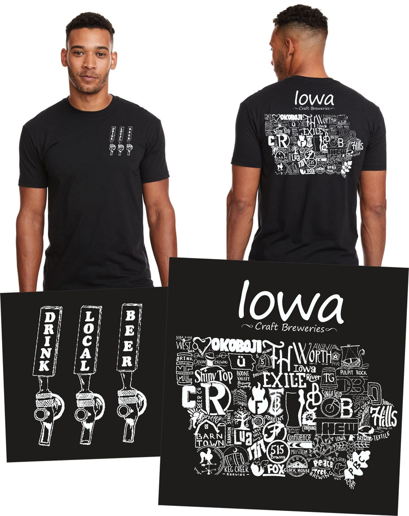 "Drink Local Beer" Iowa Brewery Tee